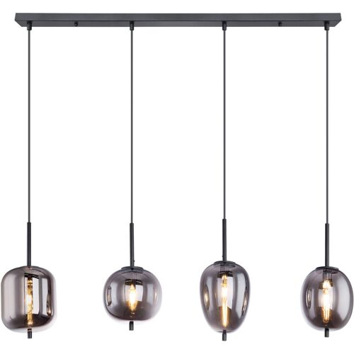 GLOBO Retrofit Balkenpendel BLACKY 4-flg schwarz /rauchfarbig