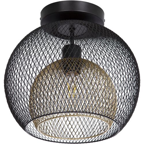 GLOBO Deckenlampe SELINA Metall Ø 30 cm Höhe 28,5 cm Schwarz/Goldfarbig