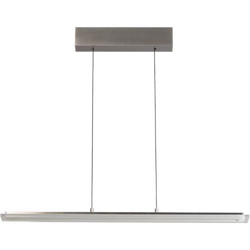 FISCHER & HONSEL LED Balkenpendel TORVI, Glas/Metall, 88 x 70 cm, höhenverstellbar alu-/nickelfarbig