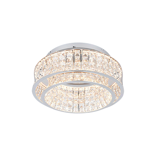 TRIO LED Deckenlampe ZEVION Ø 50 cm Metall Chromfarbig/Transparent/Klar