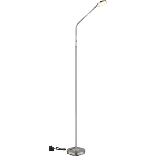 GLOBO LED Stehlampe SILVIO, Metall/Kunststoff, 173 x 20 x 52 cm Alu-/Nickelfarbig/Weiß
