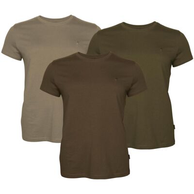 Pinewood 3-Pack Women T-Shirt Green/H.Brown/Khaki M Pinewood 3-Pack Women T-Shirt Green/H.Brown/Khaki M
