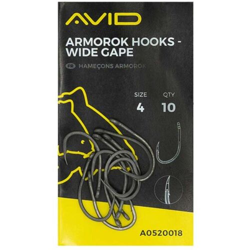 Avid Carp Avid Armorok Hooks - Wide Gape Sz 8 Barbless