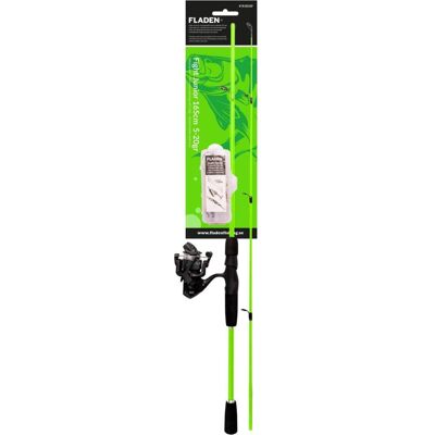 Fladen Fight Junior 165cm 5-20g box w leader swivels spinner & lure limegreen Fladen Fight Junior 165cm 5-20g box w leader swivels spinner & lure limegreen