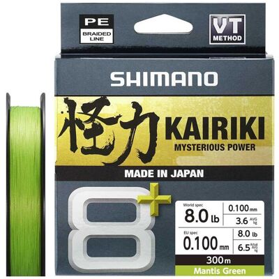 Shimano Kairiki 8+ 300m 0.10mm 6.5kg Mantis Green Shimano Kairiki 8+ 300m 0.10mm 6.5kg Mantis Green