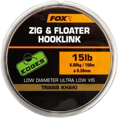 Fox Zig and Floater Hooklink Trans Khaki - 15lb 0.30mm Fox Zig and Floater Hooklink Trans Khaki - 15lb 0.30mm