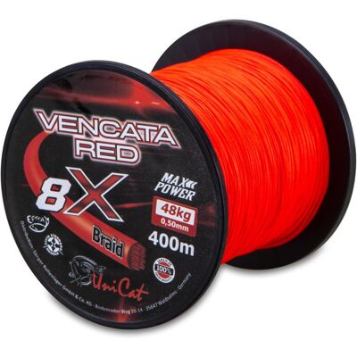 Uni cat Red 400m Geflochtene Angelschnur - Hohe Zugkraft & Lange Würfe Uni cat Red 400m Geflochtene Angelschnur - Hohe Zugkraft & Lange Würfe