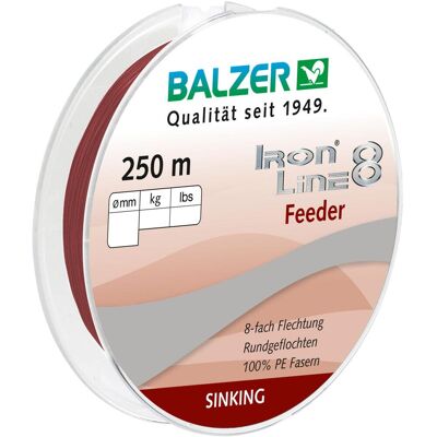 Balzer Iron Line 8 Feeder dunkelrot 250m 0,12mm Balzer Iron Line 8 Feeder dunkelrot 250m 0,12mm