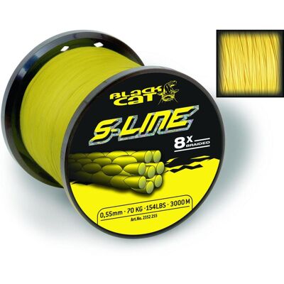 Black Cat S-line 3000m Gelb 0,38mm - Angelschnur Black Cat S-line 3000m Gelb 0,38mm - Angelschnur