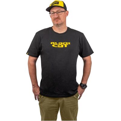 Black Cat Logo Black T-Shirt Large Black Cat Logo Black T-Shirt Large