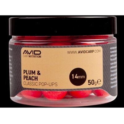 Avid Carp Avid Plum & Peach Pop-Ups 14mm 50g Avid Carp Avid Plum & Peach Pop-Ups 14mm 50g