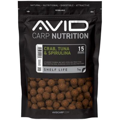 Avid Crab, Tuna & Spirulina Boilies - 15mm (1kg) Avid Crab, Tuna & Spirulina Boilies - 15mm (1kg)