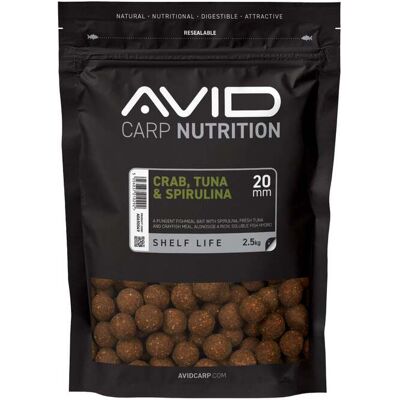 Avid Crab, Tuna & Spirulina Boilies - 20mm (2.5kg) Avid Crab, Tuna & Spirulina Boilies - 20mm (2.5kg)
