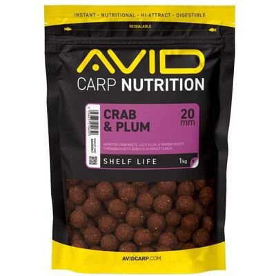 Avid Crab & Plum Boilies - 20mm (1kg) Avid Crab & Plum Boilies - 20mm (1kg)