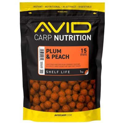 Avid Plum & Peach Boilies - 15mm (1kg) Avid Plum & Peach Boilies - 15mm (1kg)