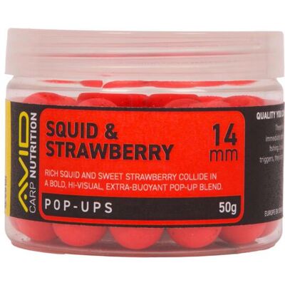 Avid Squid & Strawberry Pop-up - 14mm (Red) Avid Squid & Strawberry Pop-up - 14mm (Red)