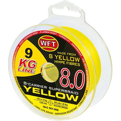 WFT - Geflochtene Schnur - Gelb - 150 m - 0,12 mm - fishing line WFT - Geflochtene Schnur - Gelb - 150 m - 0,12 mm - fishing line