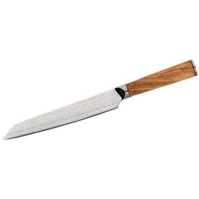 Herbertz Cjh Fleischmesser, 67-Lagen Damast, Kernlage Aus-10 Stahl, Olivenholz-Griff, Kurigata Griffform Herbertz Cjh Fleischmesser, 67-Lagen Damast, Kernlage Aus-10 Stahl, Olivenholz-Griff, Kurigata Griffform