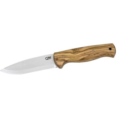 Herbertz Cjh Outdoormesser, D2 Stahl, Full Tank Konstruktion, Rostfrei, Olivenholz-Griff, Lederscheide Herbertz Cjh Outdoormesser, D2 Stahl, Full Tank Konstruktion, Rostfrei, Olivenholz-Griff, Lederscheide