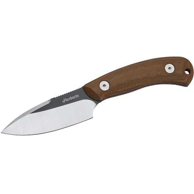 Herbertz Gürtelmesser D2, Braun Micarta , Rostfrei, Lederscheide Herbertz Gürtelmesser D2, Braun Micarta , Rostfrei, Lederscheide