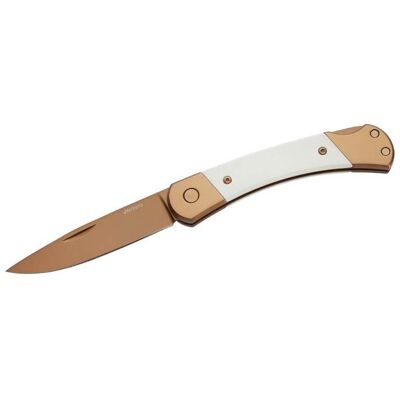Herbertz Taschenmesser Titanbeschichtung Rosengold D2, Medium, Weiß, Backlock Herbertz Taschenmesser Titanbeschichtung Rosengold D2, Medium, Weiß, Backlock
