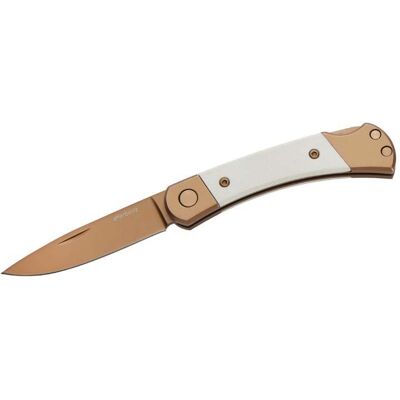 Herbertz Taschenmesser Titanbeschichtung Rosengold D2, Small, White, Backlock Herbertz Taschenmesser Titanbeschichtung Rosengold D2, Small, White, Backlock