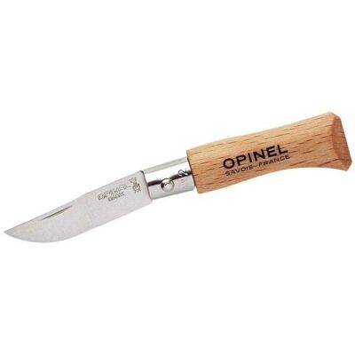Opinel No 02 Taschenmesser, Buchenholz-Griff, Edelstahl, Rostfrei, Virobloc Opinel No 02 Taschenmesser, Buchenholz-Griff, Edelstahl, Rostfrei, Virobloc