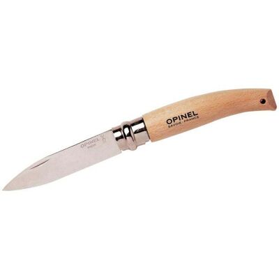 Opinel No 08 Gärtnermesser, Mittelspitz, Buchenholz-Griff, Edelstahl, Rostfrei, Virobloc Opinel No 08 Gärtnermesser, Mittelspitz, Buchenholz-Griff, Edelstahl, Rostfrei, Virobloc