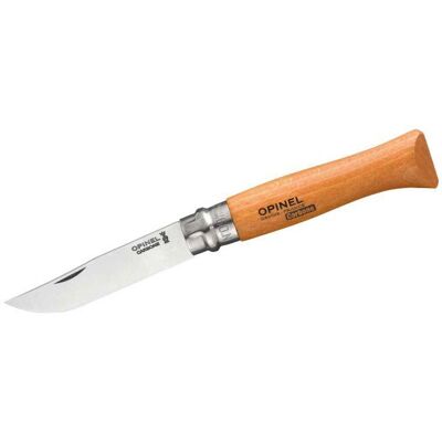 Opinel No 09 Taschenmesser, Buchenholz-Griff, Carbon, Nicht Rostfrei, Virobloc Opinel No 09 Taschenmesser, Buchenholz-Griff, Carbon, Nicht Rostfrei, Virobloc