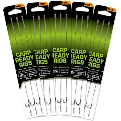 Fox Carp Ready Rigs x 3 - Wide Gape size 6 (20lb) Fox Carp Ready Rigs x 3 - Wide Gape size 6 (20lb)