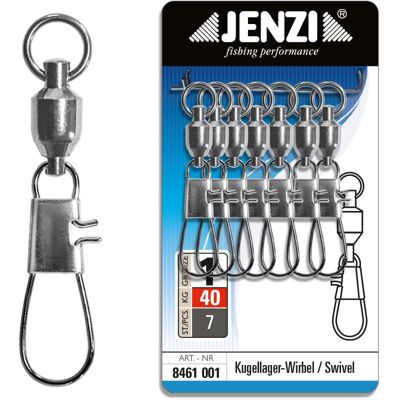 JENZI Salzwasser-Karabiner-Wirbel Kugellager verlötete Sprengringe #1 32kg JENZI Salzwasser-Karabiner-Wirbel Kugellager verlötete Sprengringe #1 32kg