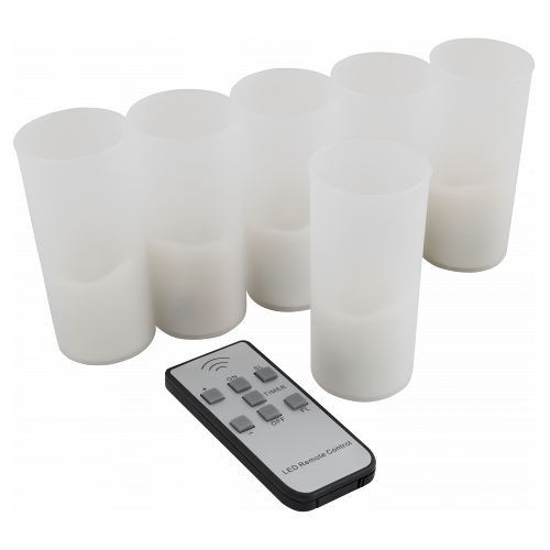 6er LED Kerzen mit Funk Fernbedienung, inkl. Netzteil und Ladestation