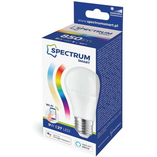 Spectrum® Smart Home LED Leuchtmittel dimmbar, Länge 117 mm, Sockel E27, Winkel 220º, 9W = 60W, 850 Lumen, 3000-6500K, Weißstufen + RGB