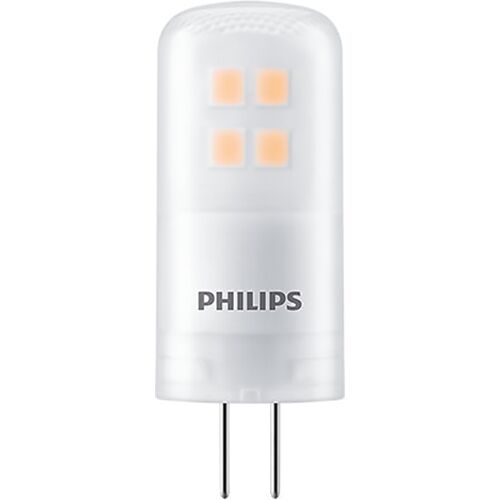 Philips CorePro LED Leuchtmittel, dimmbar, Länge 40 mm, Sockel G4, Winkel 300°, 2,1W = 21W, 12V AC, 210 Lumen, 2700K warmweiß