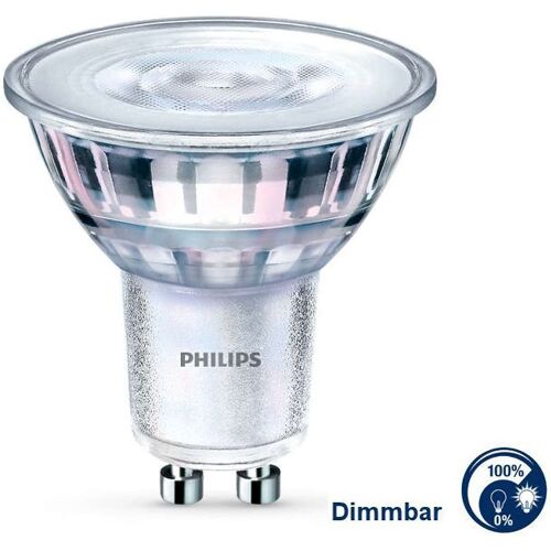 Philips CorePro GU10 LED Leuchtmittel, Strahler dimmbar warmweiß 2700K 4W = 35 Watt 250 Lumen 230V Winkel 36º Länge 54 mm