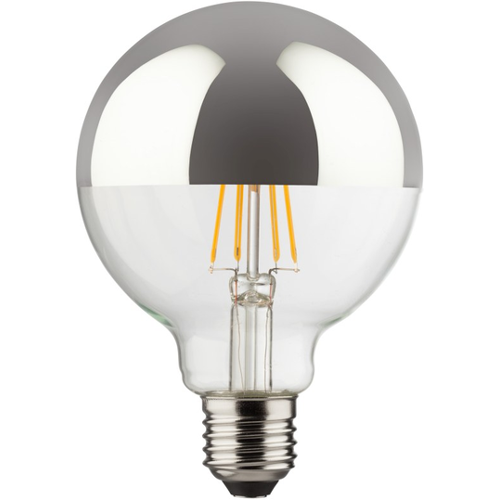 Müller-Licht GLOBE G95 LED Kugellmape, Leuchtmittel E27 dimmbar, verspiegelt 8W = 60 Watt 850 Lumen 2700K warmweiß Winkel 360º Länge 140 mm