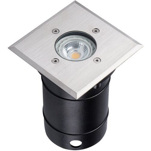 Kanlux® BERG LED Bodeneinbaustrahler, Außenleuchte Edelstahl quadratisch Bohrloch 99mm mit Durchgangsverbindung IP67 für GU10 230V Leuchtmittel (LED / Halogen)