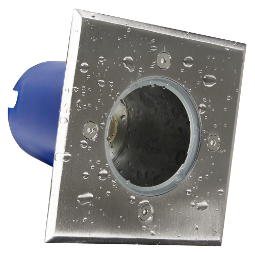McShine LED Bodeneinbaustrahler, Außenleuchte Aluminium quadratisch, trittfest mit Durchgangsverbindung Bohrloch 110mm IP67 für GU10 230V Leuchtmittel (LED / Halogen)