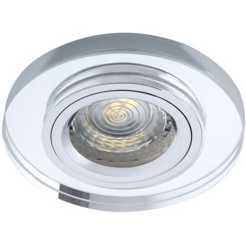 SET LED Einbaurahmen Einbaustrahler, Einbauspot Glas weiss, starr, rund BØ90-100mm + LED Leuchtmittel & GU10 Sockel wählbar