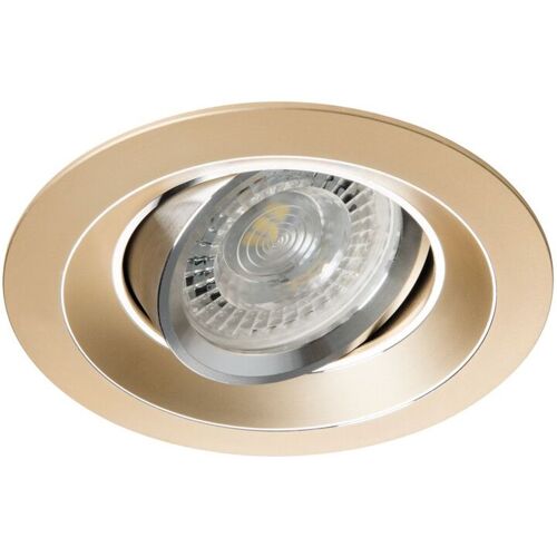 SET Einbaustrahler, Einbausport, Einbaurahmen Aluminiumlegierung gold, schwenkbar, rund BØ75mm + LED Leuchtmittel & GU10 Sockel wählbar