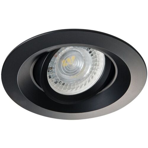 SET Einbaustrahler, Einbauspot, Einbaurahmen Aluminiumlegierung schwarz, schwenkbar, rund BØ75mm + LED Leuchtmittel & GU10 Sockel wählbar