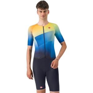 Castelli Free San Remo 3 M/C Blau Gelb Triathlonanzug, Größe L Male
