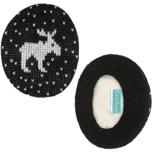 Gestrickter Elch Earbags Ohrenwärmer schwarz unisex
