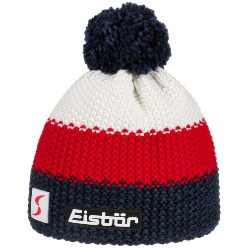 Star Beanie mit Pompon by Eisbär rot-schwarz One Size unisex