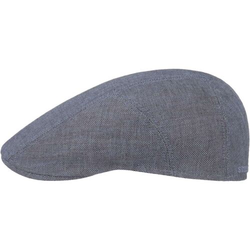 Herringbone Leinen Flatcap by Stetson blau 58 cm unisex