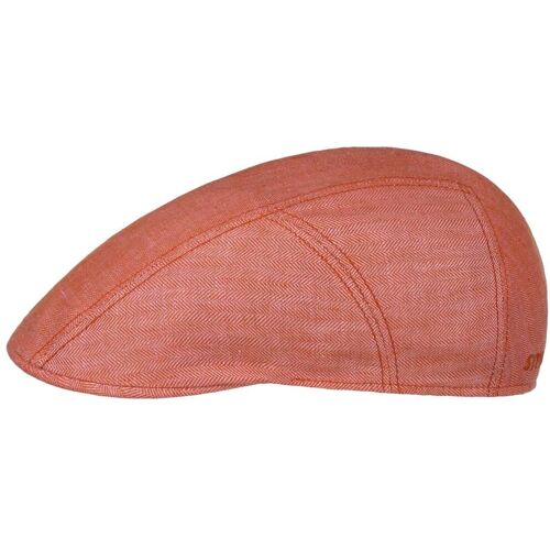 Herringbone Leinen Flatcap by Stetson rot 58 cm male