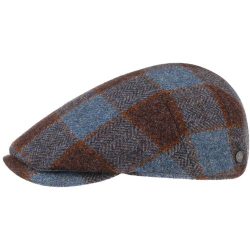Capri Check Virgin Wool Flatcap by Lierys braun-blau 61 cm male