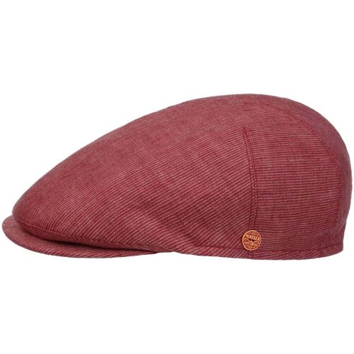 Sidney Leinen Stripes Flatcap by Mayser rot 60 cm male