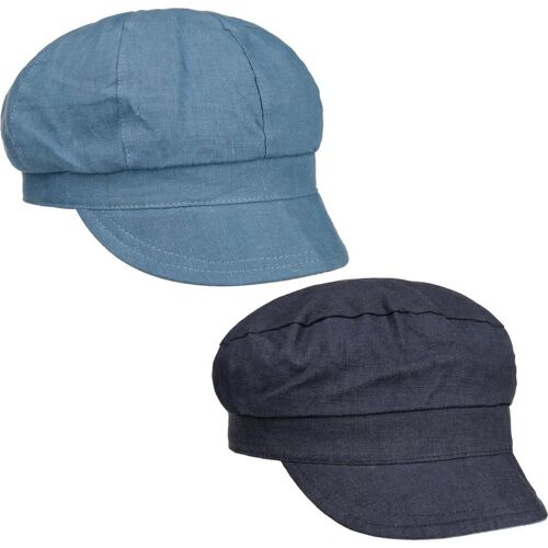 Leinen Wendecap by Lipodo blau M (57-58 cm) female