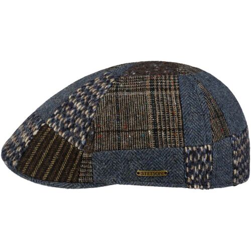 Texas Wool Mix Patchwork Flatcap by Stetson braun-blau XXL (62-63 cm) male